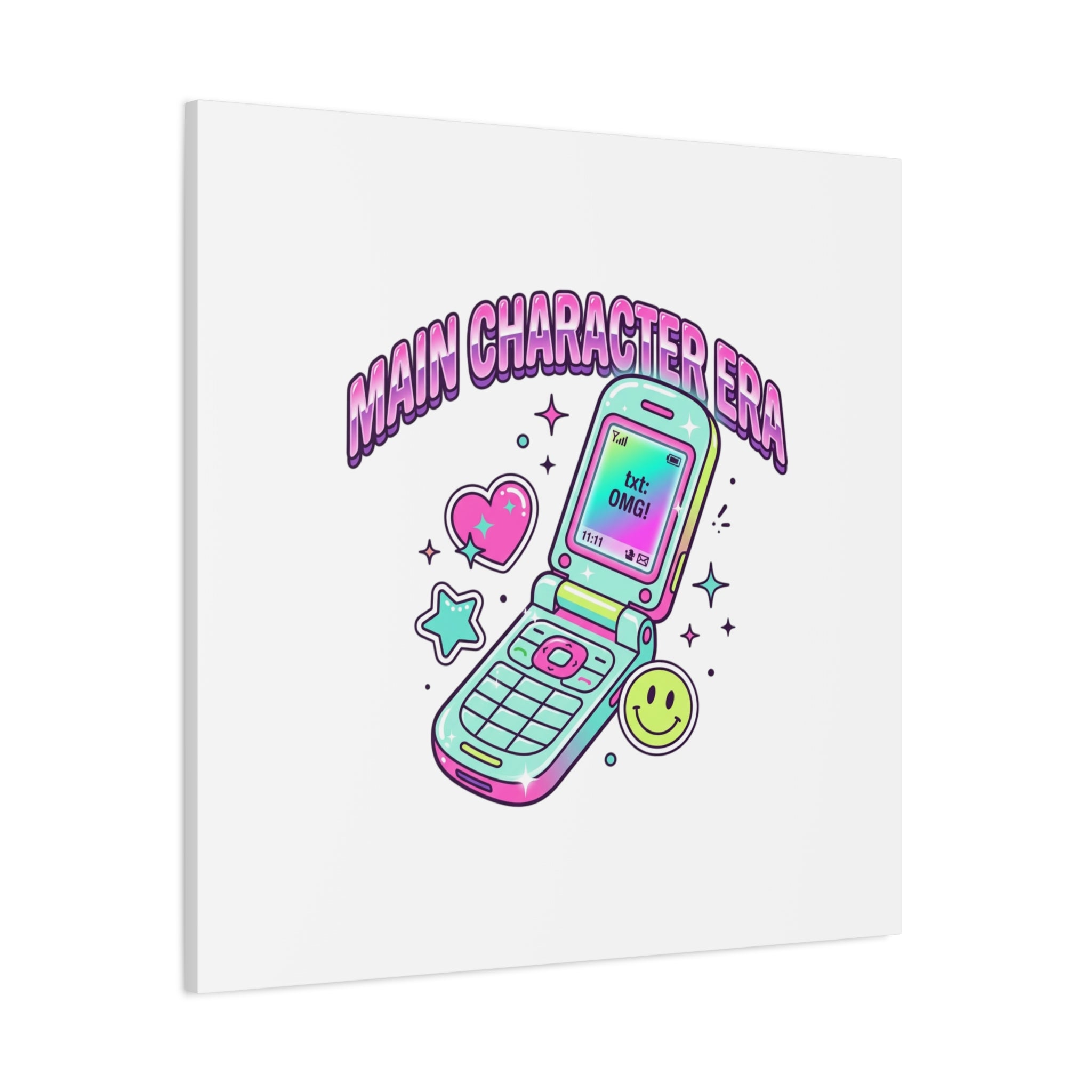 Main Character Era Canvas | Y2K Aesthetic, Retro Flip Phone Wall Art