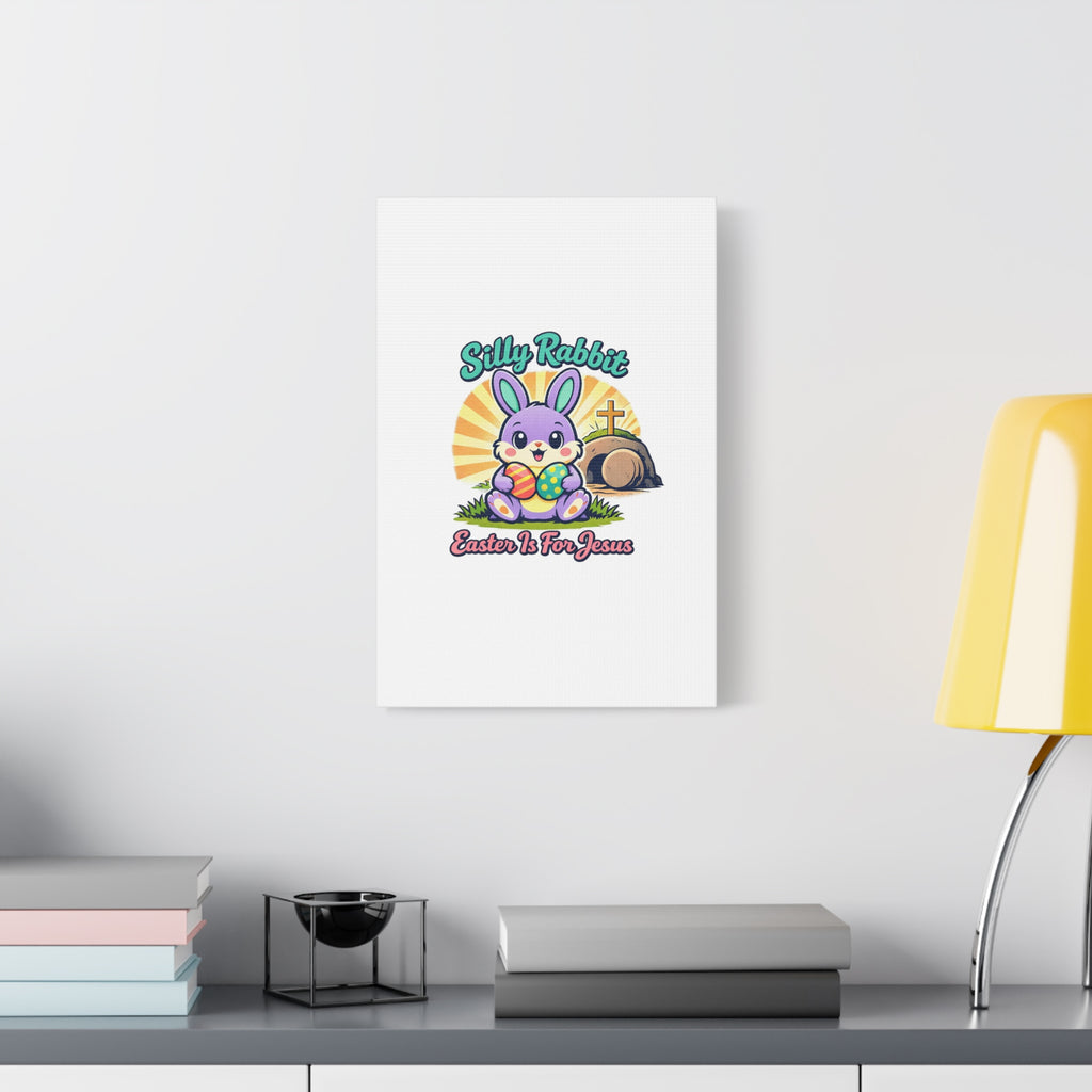 Easter Is For Jesus Bunny Canvas | Easter Christian, Faith-Based Pastel Retro