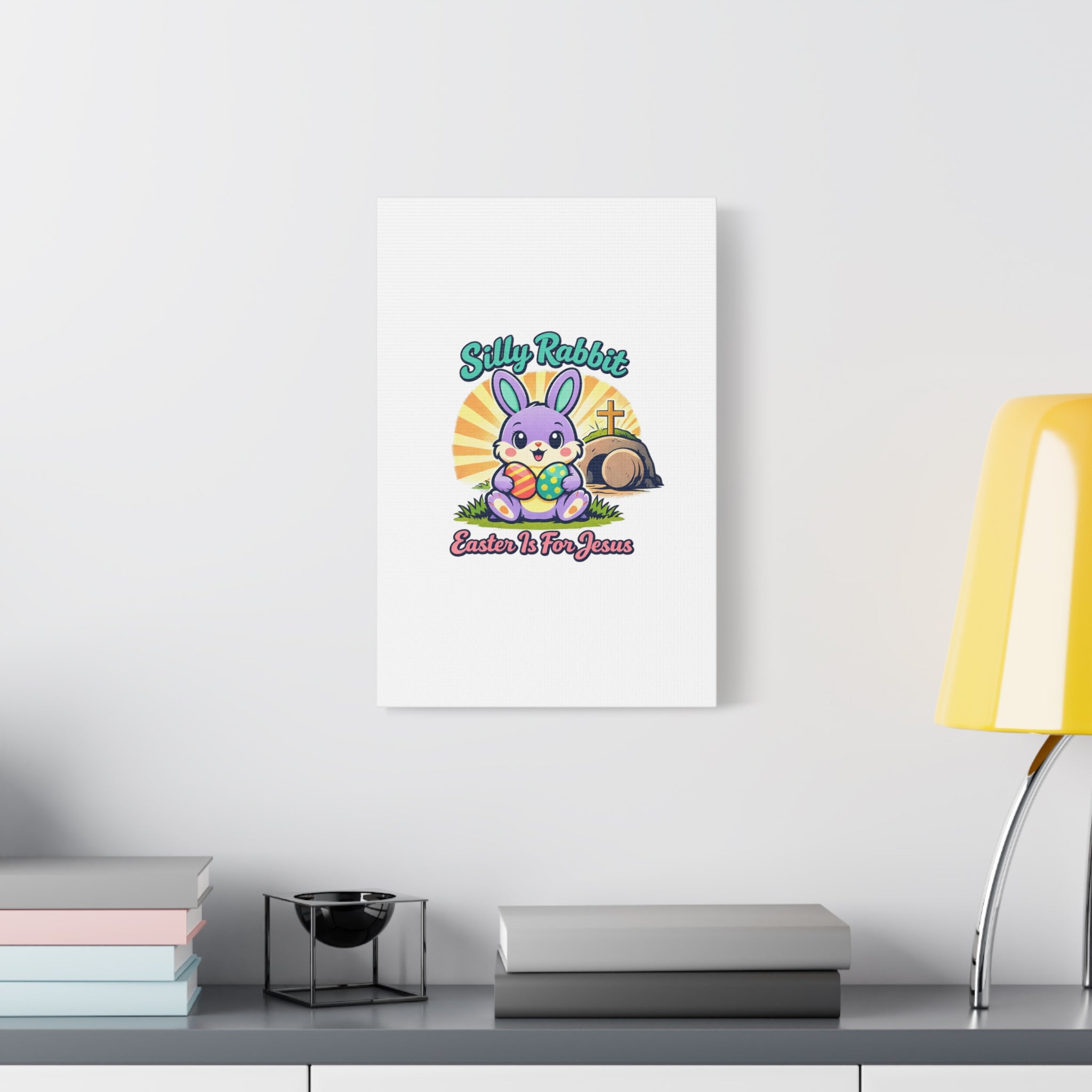 Easter Is For Jesus Bunny Canvas | Easter Christian, Faith-Based Pastel Retro