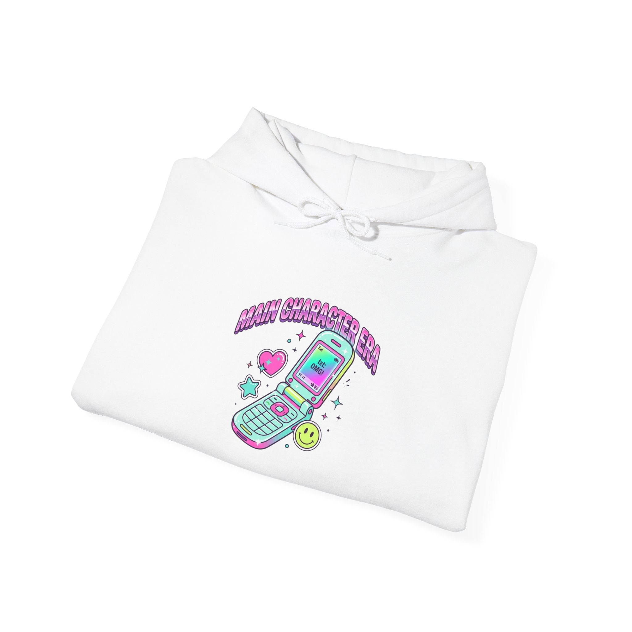 Flirty Flip Phone Graphic Hoodie | Y2K Aesthetic, 2000s Retro