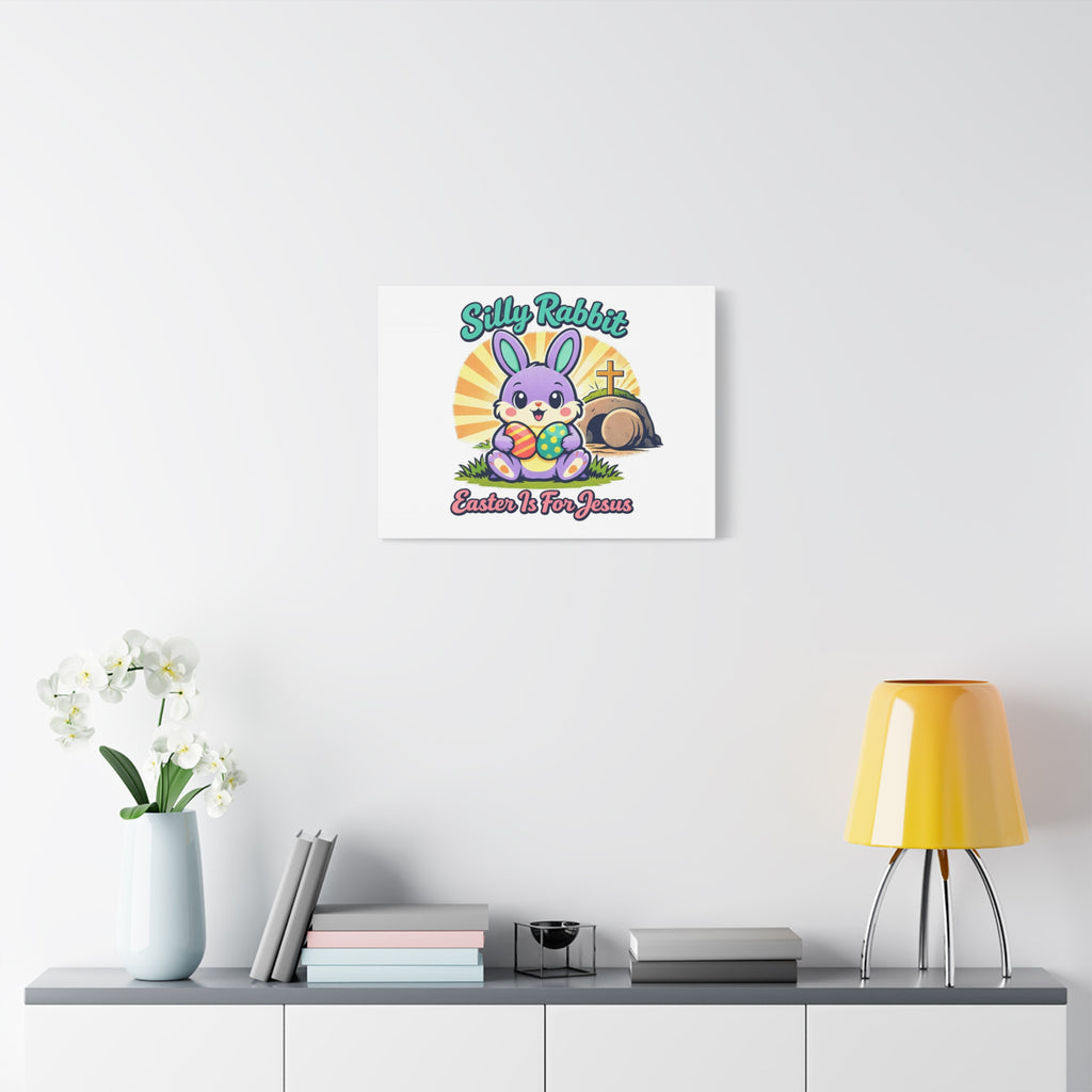 Easter Is For Jesus Bunny Canvas | Easter Christian, Faith-Based Pastel Retro