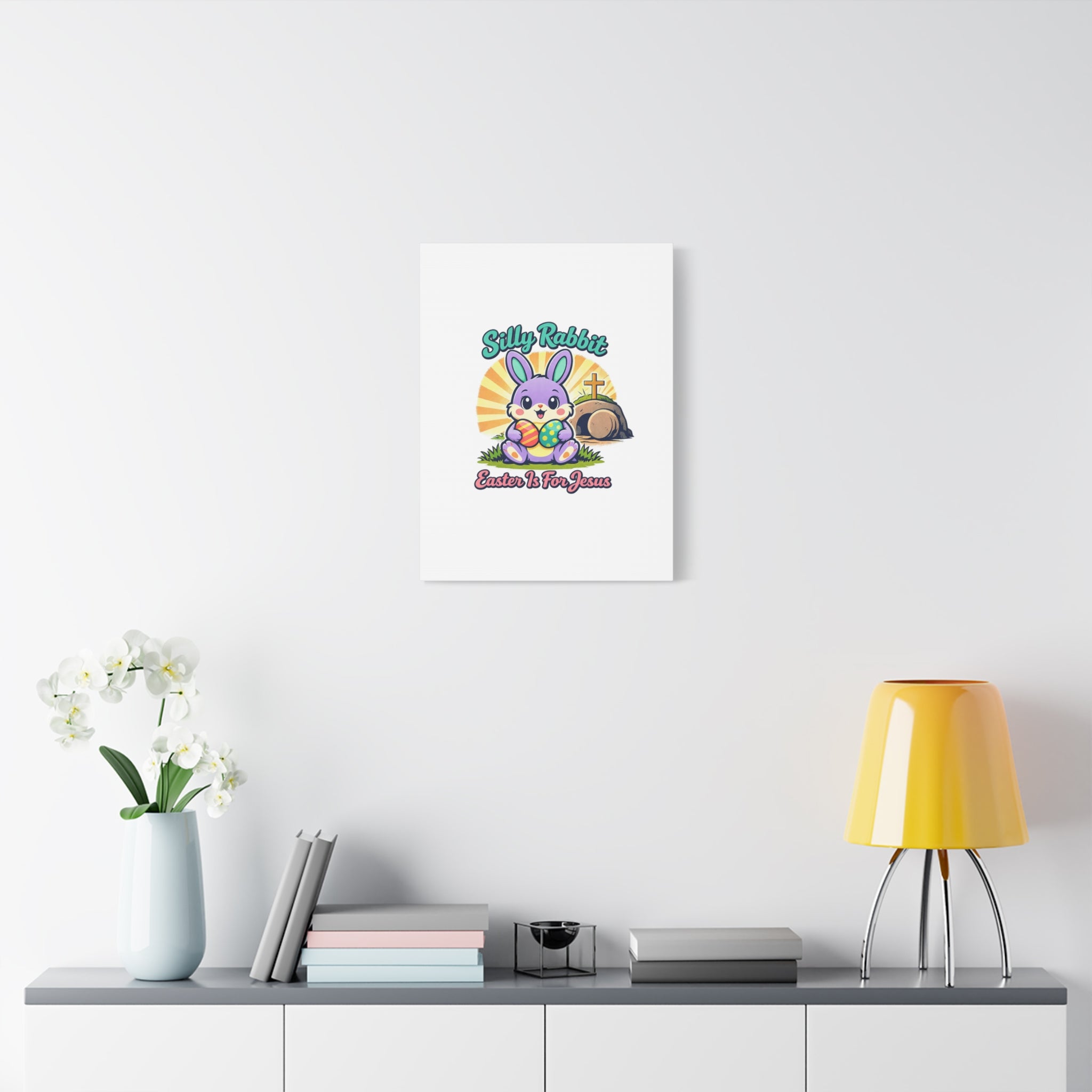 Easter Is For Jesus Bunny Canvas | Easter Christian, Faith-Based Pastel Retro