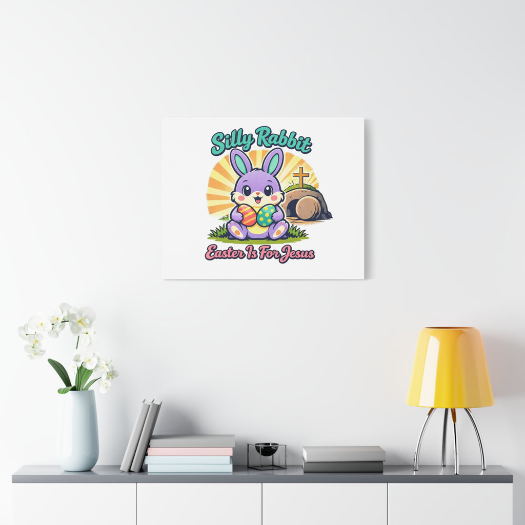 Easter Is For Jesus Bunny Canvas | Easter Christian, Faith-Based Pastel Retro
