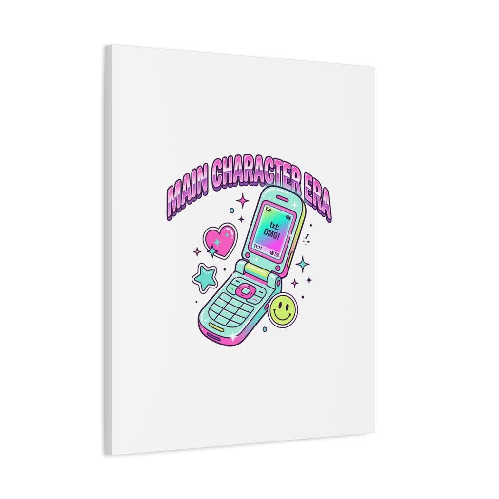 Main Character Era Canvas | Y2K Aesthetic, Retro Flip Phone Wall Art