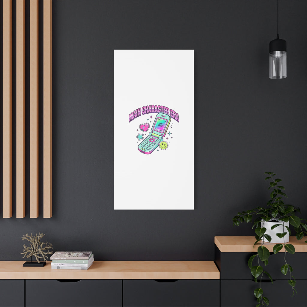 Main Character Era Canvas | Y2K Aesthetic, Retro Flip Phone Wall Art