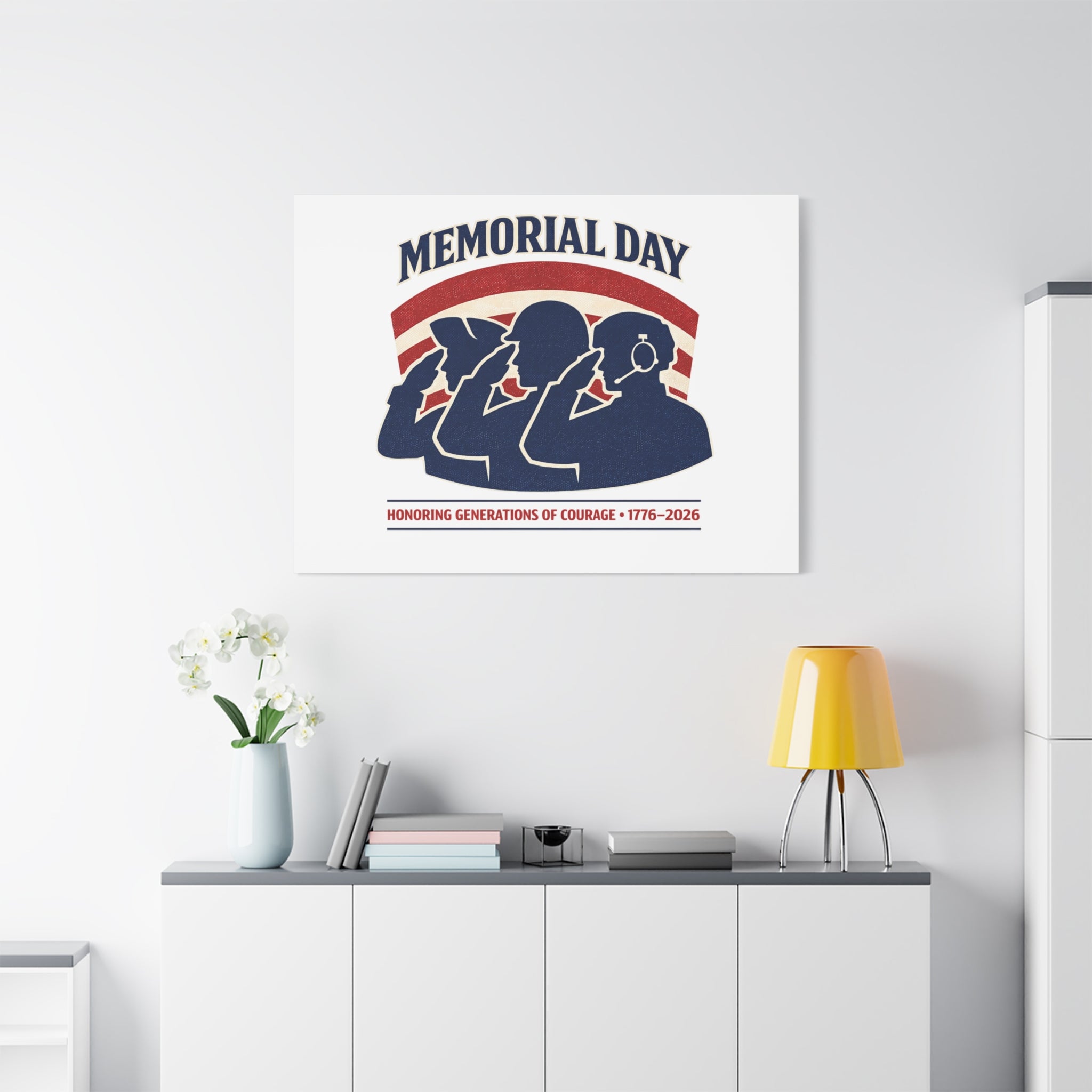 Memorial Day 1776–2026 Canvas | USA 250, patriotic vintage distressed