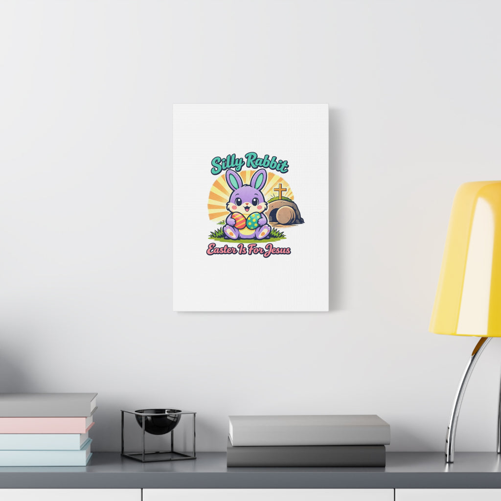 Easter Is For Jesus Bunny Canvas | Easter Christian, Faith-Based Pastel Retro
