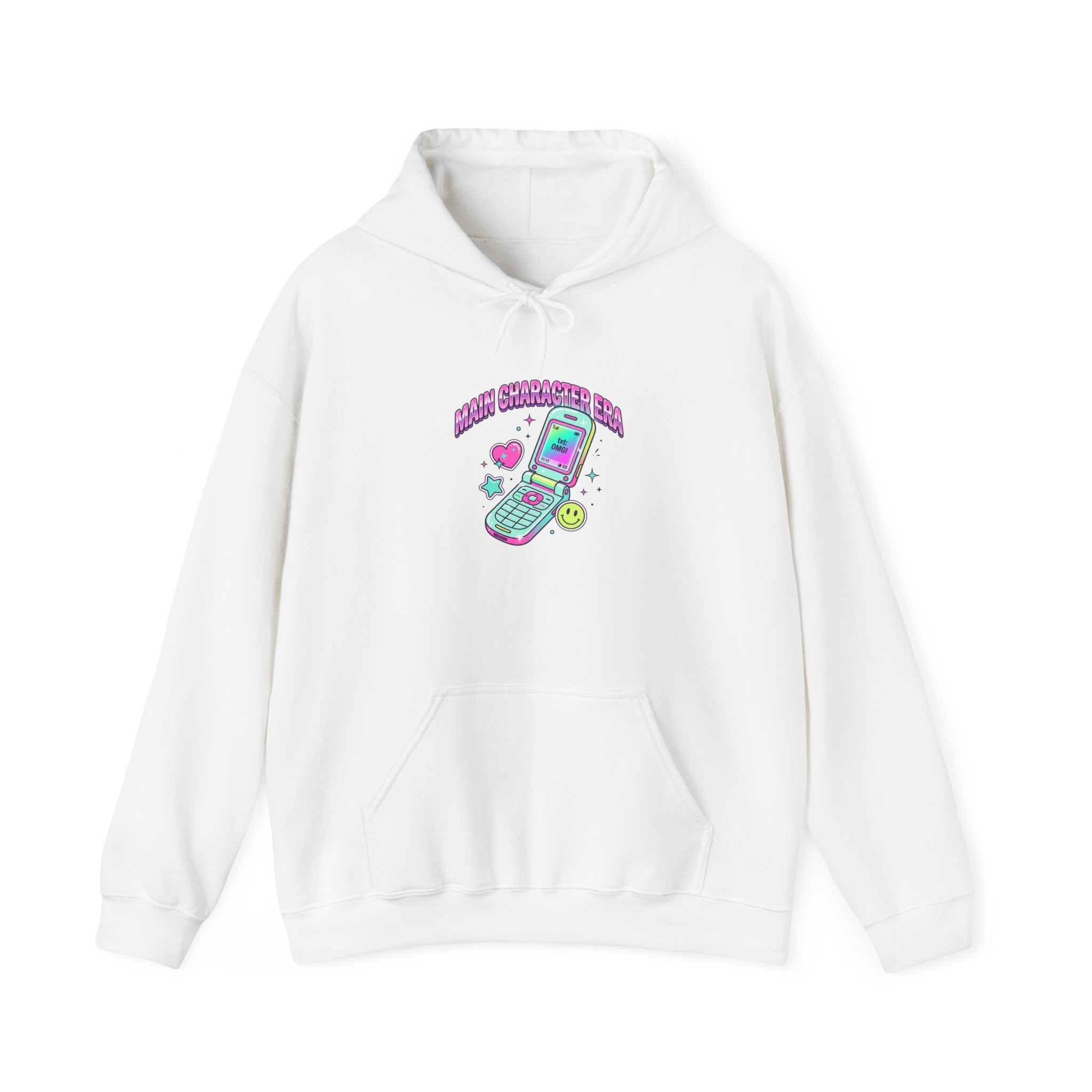 Flirty Flip Phone Graphic Hoodie | Y2K Aesthetic, 2000s Retro