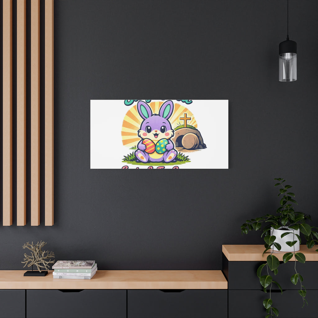 Easter Is For Jesus Bunny Canvas | Easter Christian, Faith-Based Pastel Retro