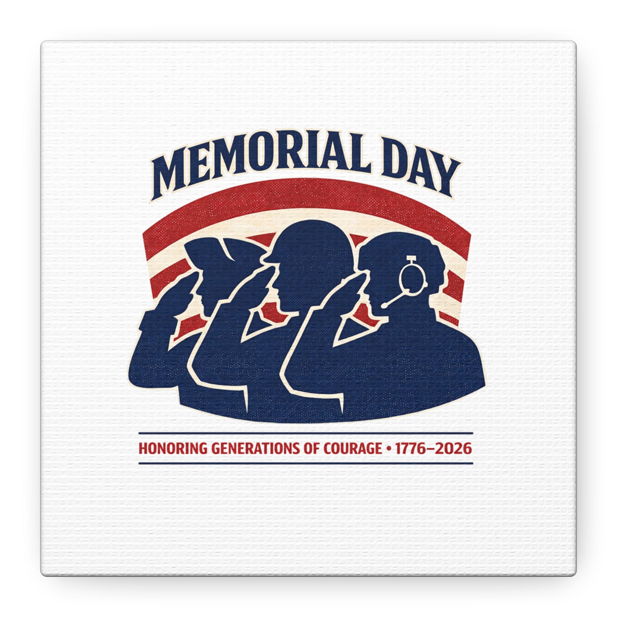 Memorial Day 1776–2026 Canvas | USA 250, patriotic vintage distressed