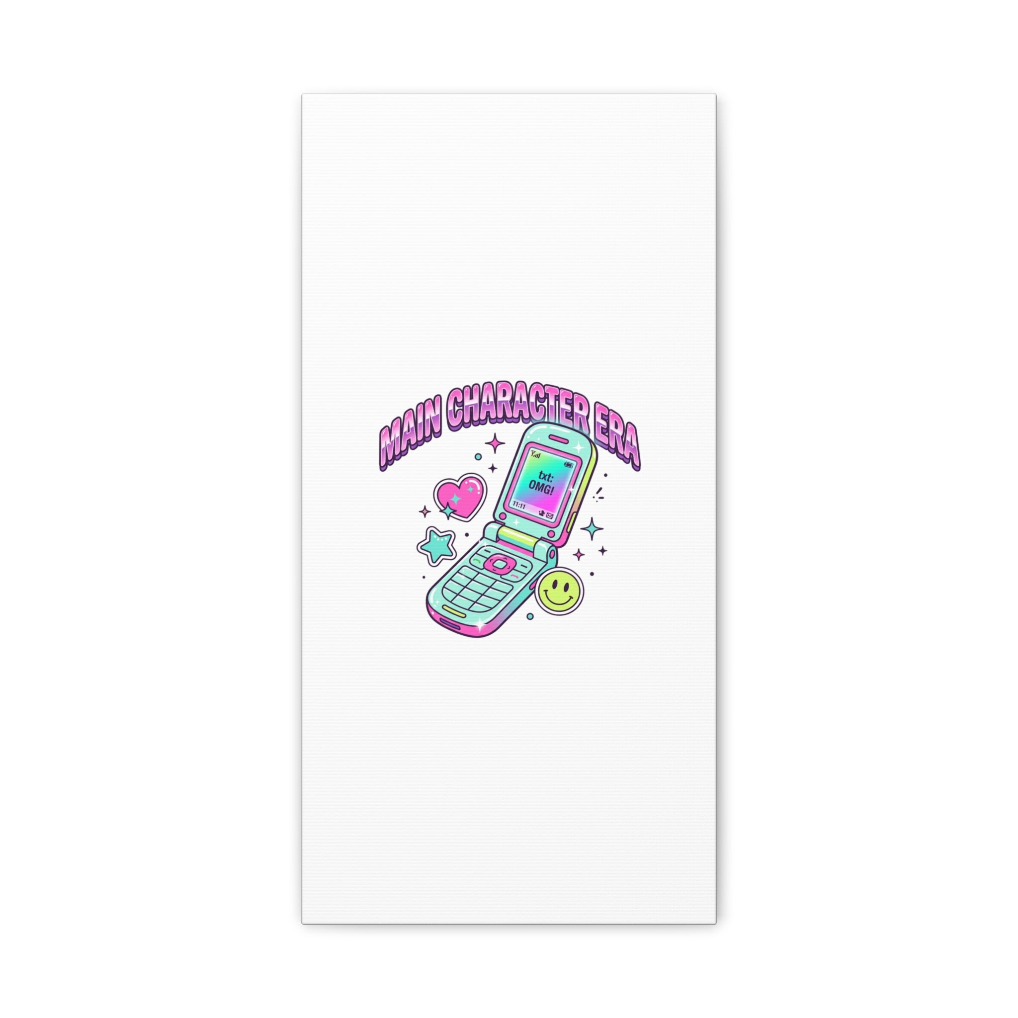 Main Character Era Canvas | Y2K Aesthetic, Retro Flip Phone Wall Art