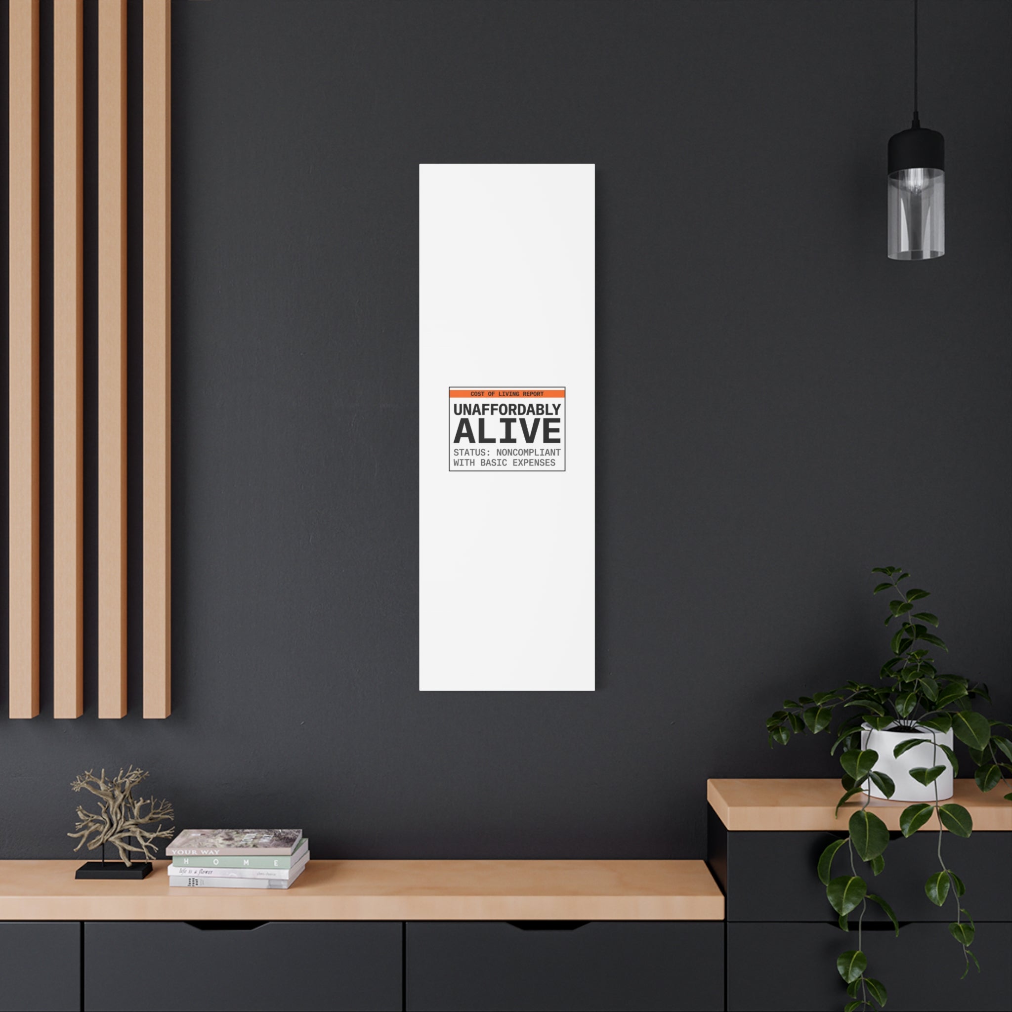 Unaffordably Alive Canvas | cost of living crisis, receipt aesthetic