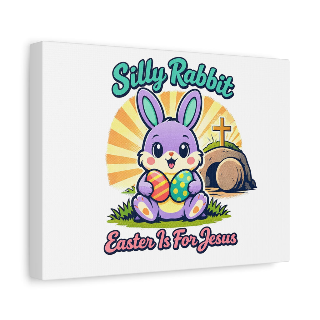 Easter Is For Jesus Bunny Canvas | Easter Christian, Faith-Based Pastel Retro