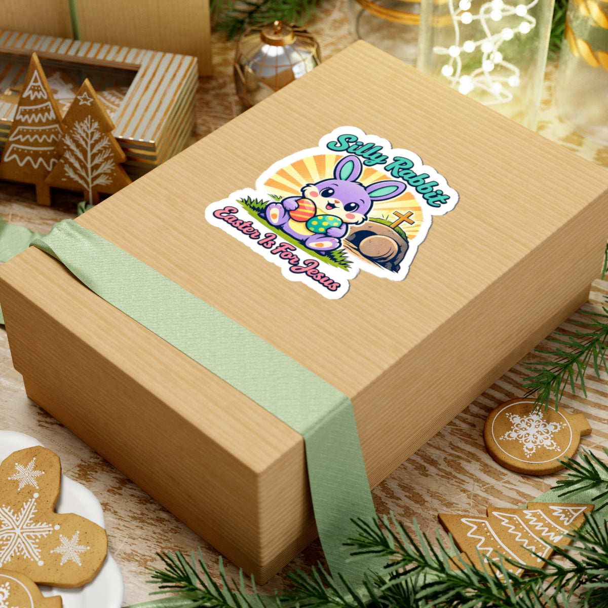 Easter Is For Jesus Sticker | Playful Christian Easter, Pastel Retro Resurrection