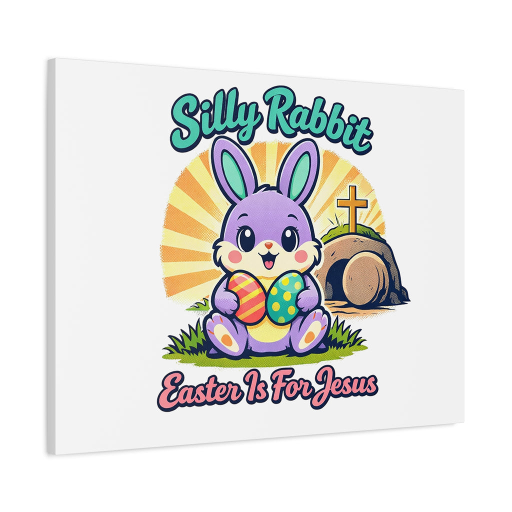 Easter Is For Jesus Bunny Canvas | Easter Christian, Faith-Based Pastel Retro