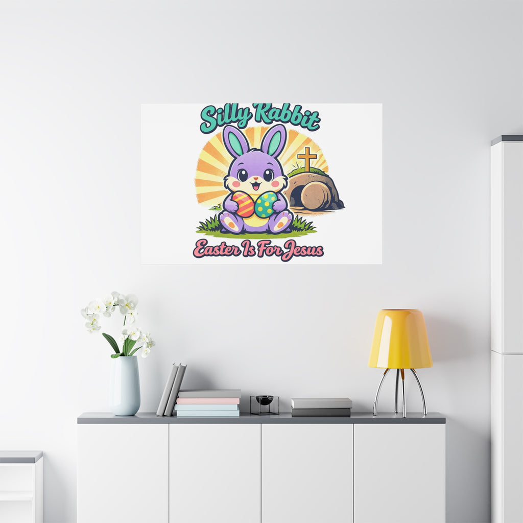 Easter Is For Jesus Bunny Canvas | Easter Christian, Faith-Based Pastel Retro