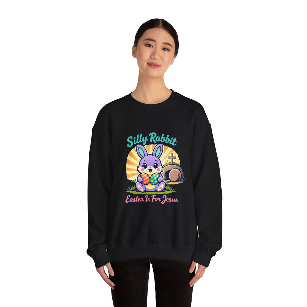 Silly Rabbit Easter Christian Sweatshirt | pastel retro, church humor