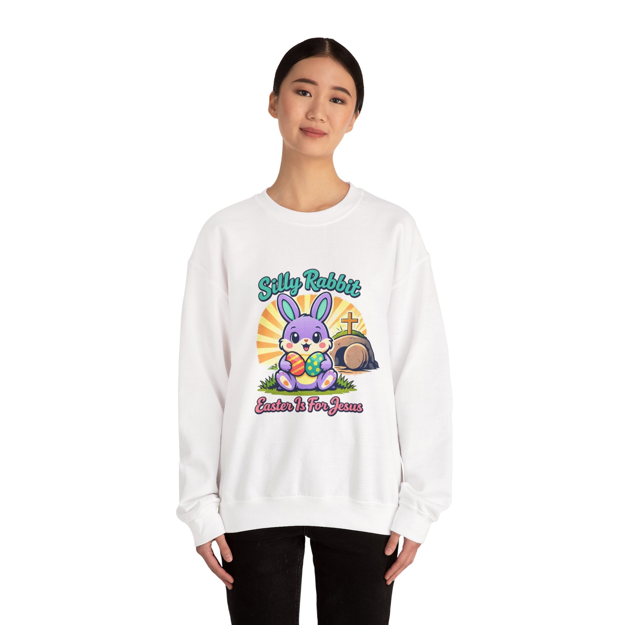 Silly Rabbit Easter Christian Sweatshirt | pastel retro, church humor
