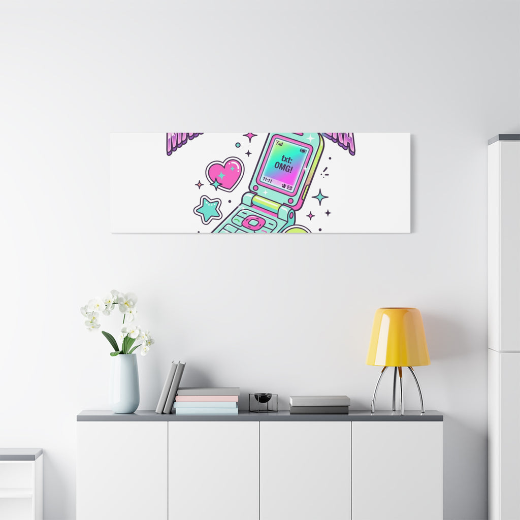 Main Character Era Canvas | Y2K Aesthetic, Retro Flip Phone Wall Art