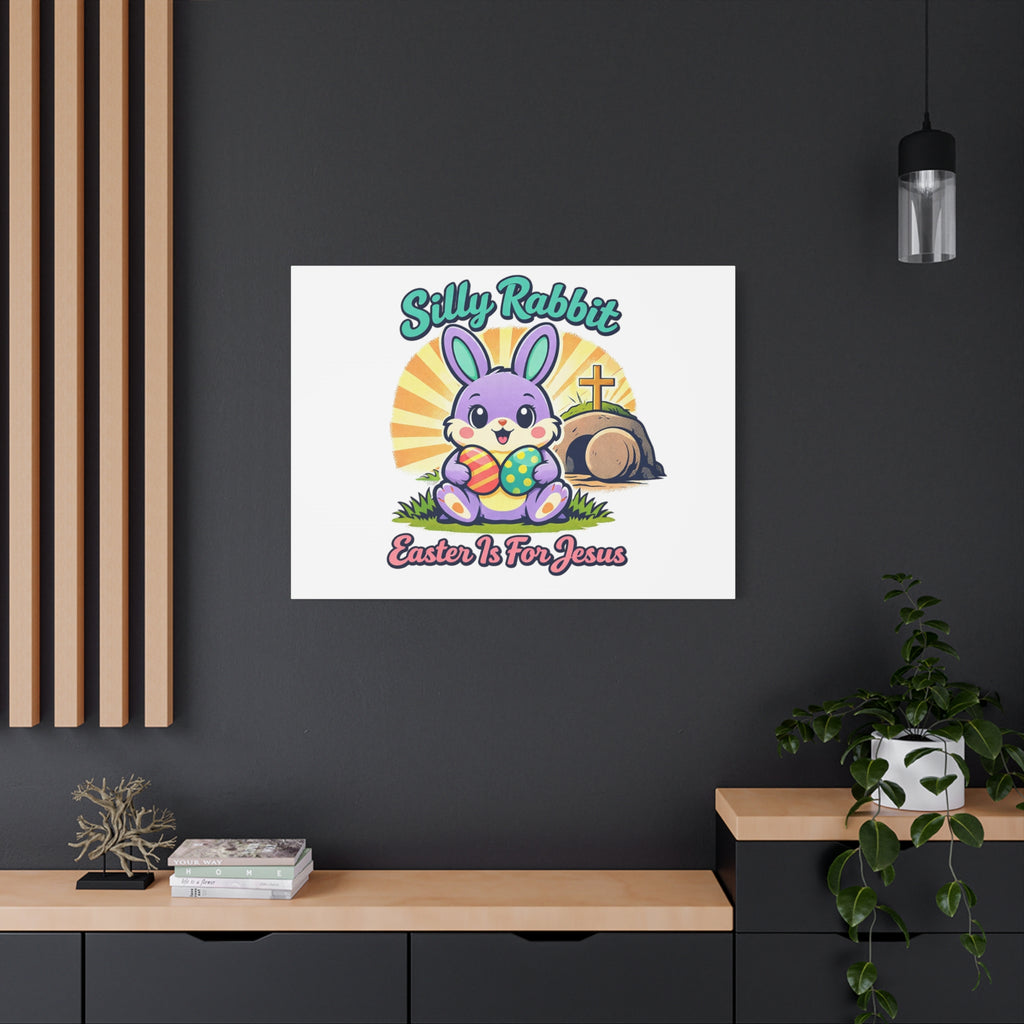 Easter Is For Jesus Bunny Canvas | Easter Christian, Faith-Based Pastel Retro