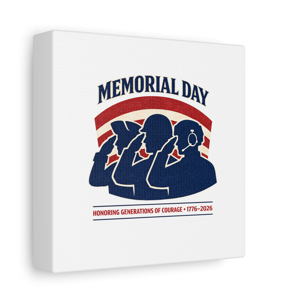 Memorial Day 1776–2026 Canvas | USA 250, patriotic vintage distressed