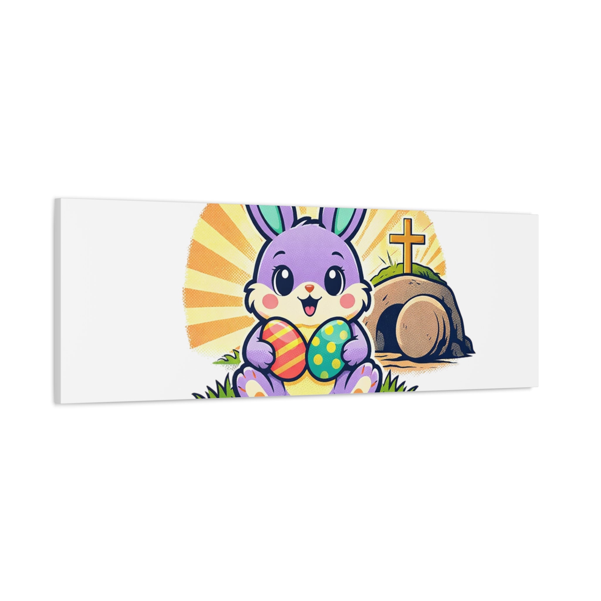 Easter Is For Jesus Bunny Canvas | Easter Christian, Faith-Based Pastel Retro