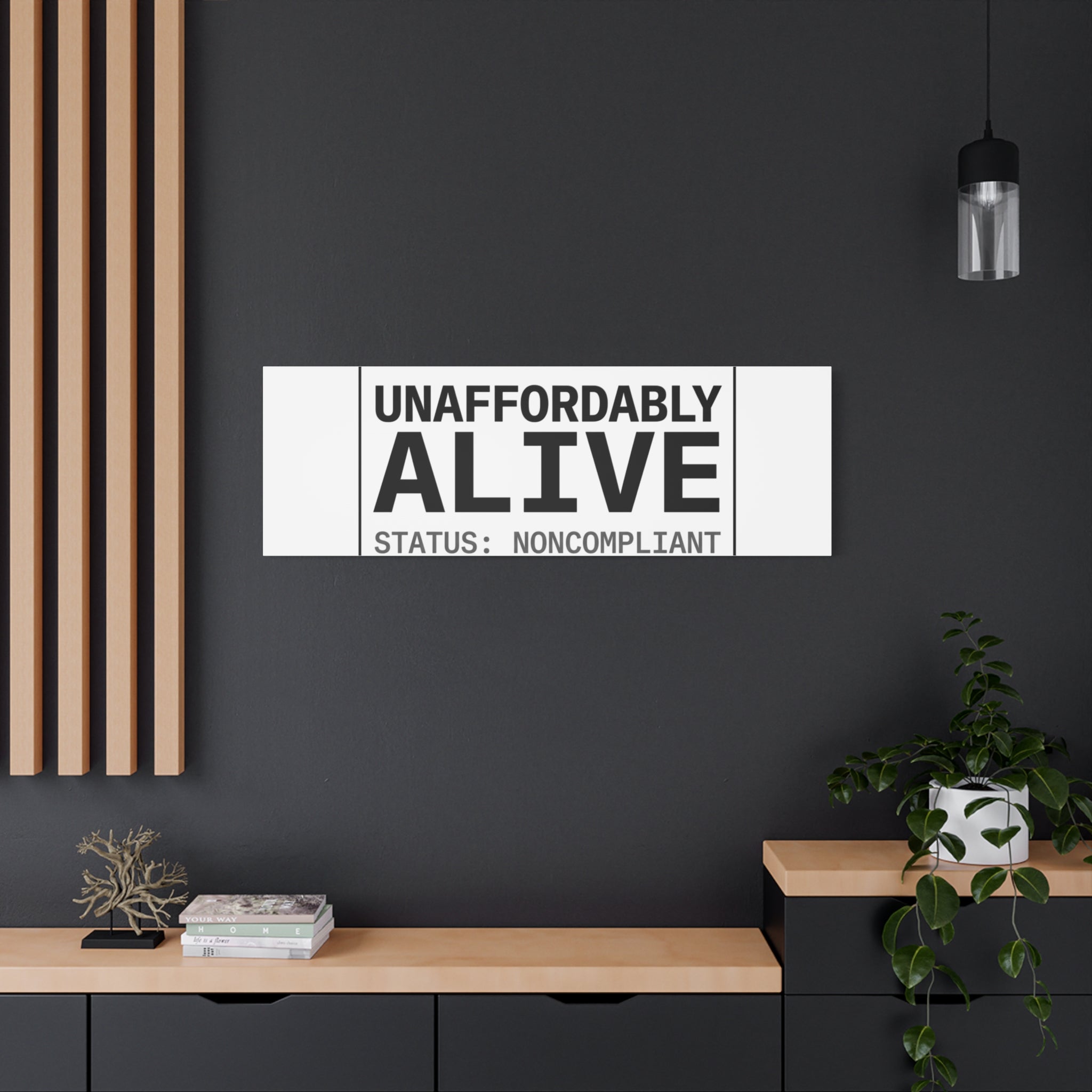 Unaffordably Alive Canvas | cost of living crisis, receipt aesthetic