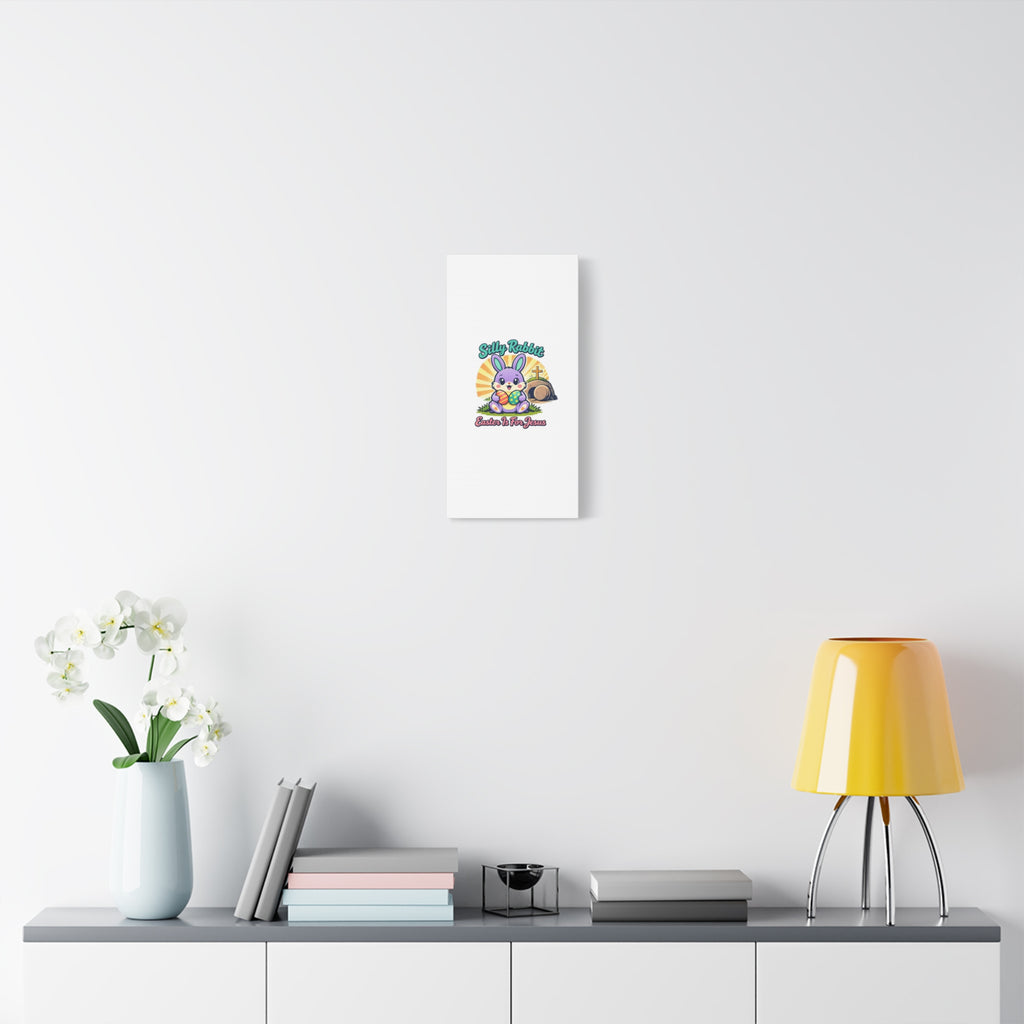 Easter Is For Jesus Bunny Canvas | Easter Christian, Faith-Based Pastel Retro