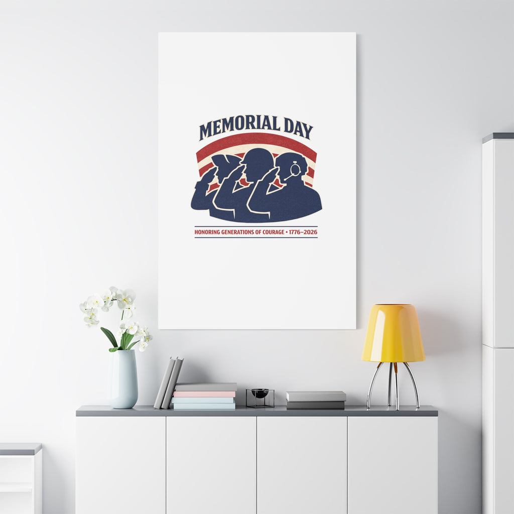Memorial Day 1776–2026 Canvas | USA 250, patriotic vintage distressed