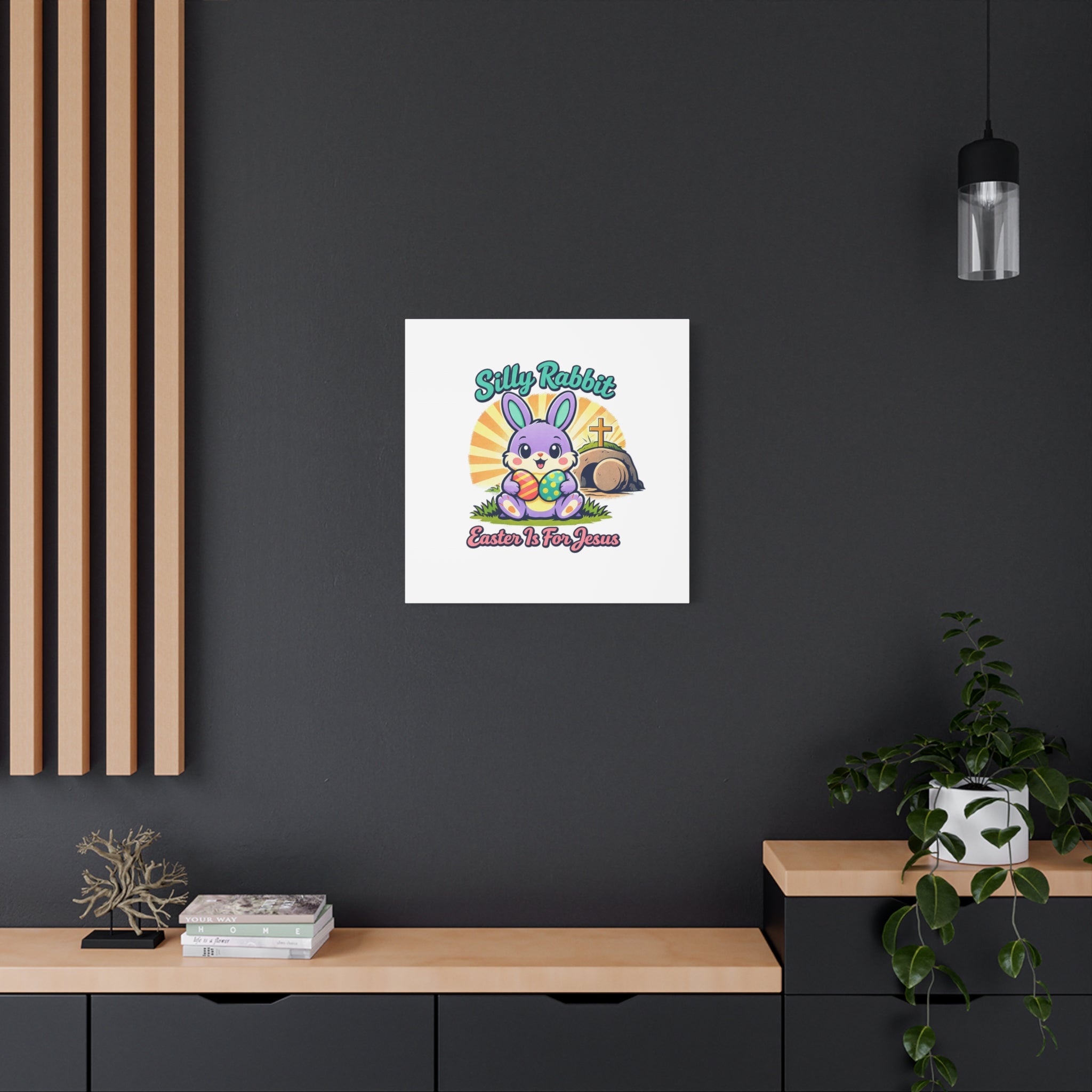 Easter Is For Jesus Bunny Canvas | Easter Christian, Faith-Based Pastel Retro