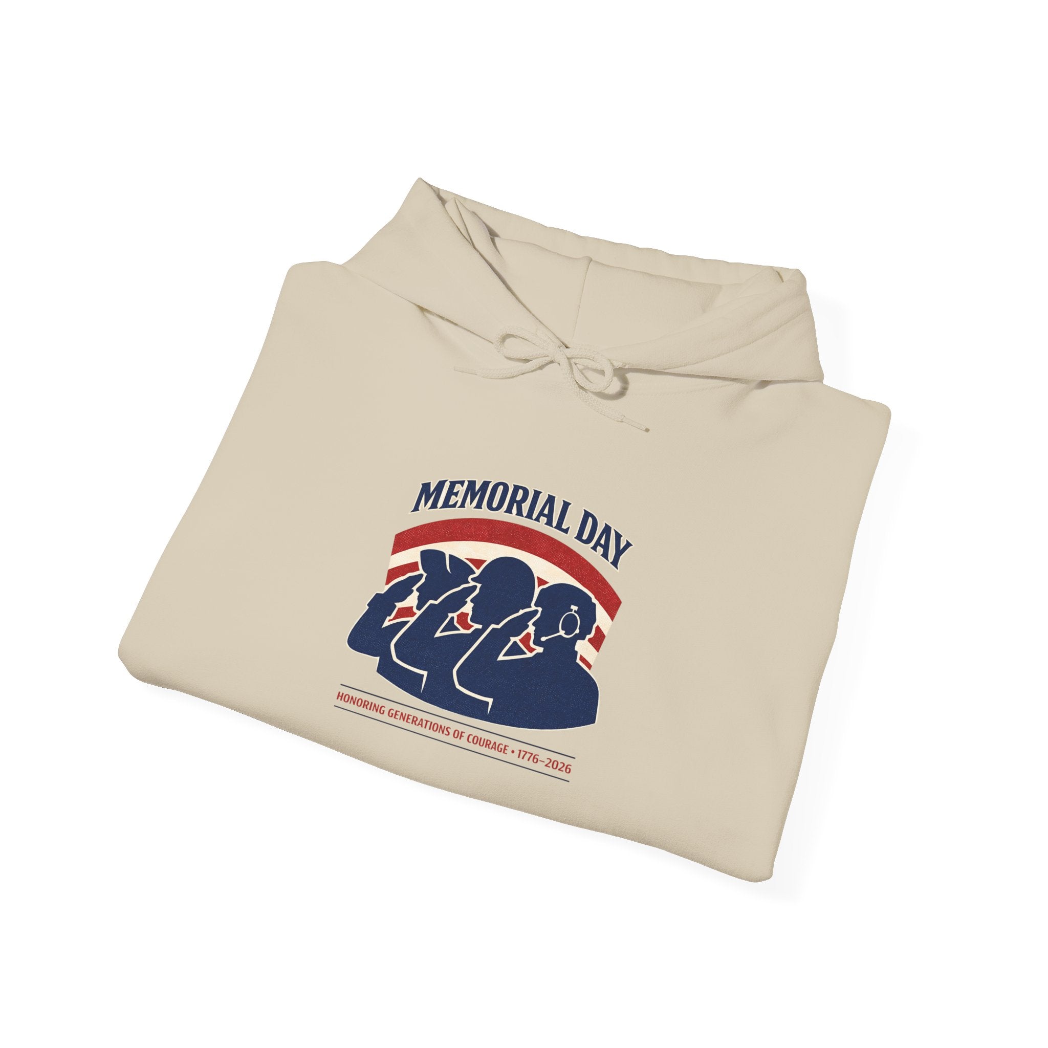 Memorial Day 1776–2026 Hoodie | USA 250 Vintage Distressed, Red White Blue Americana