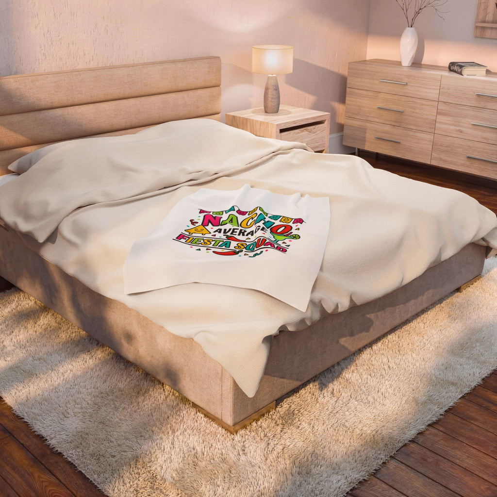 Nacho Average Fiesta Squad Velveteen Plush Blanket, Cinco de Mayo margarita taco humor