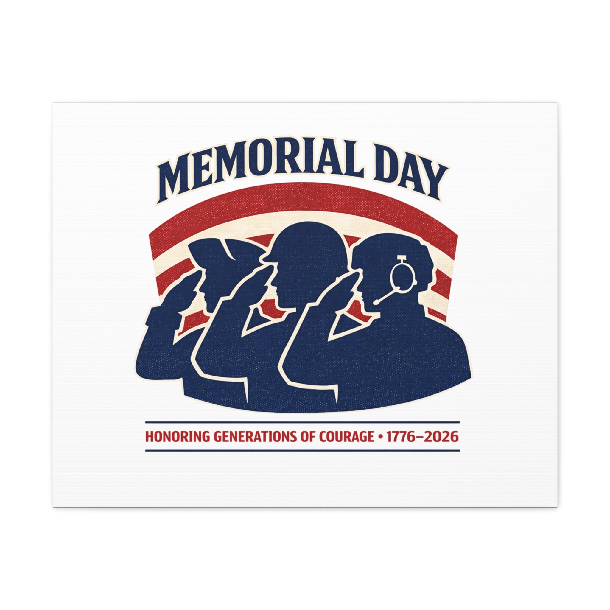 Memorial Day 1776–2026 Canvas | USA 250, patriotic vintage distressed