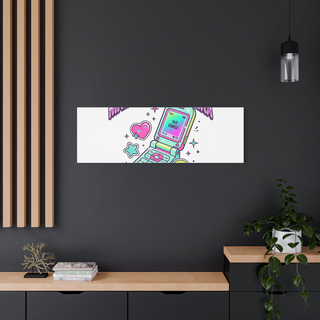 Main Character Era Canvas | Y2K Aesthetic, Retro Flip Phone Wall Art