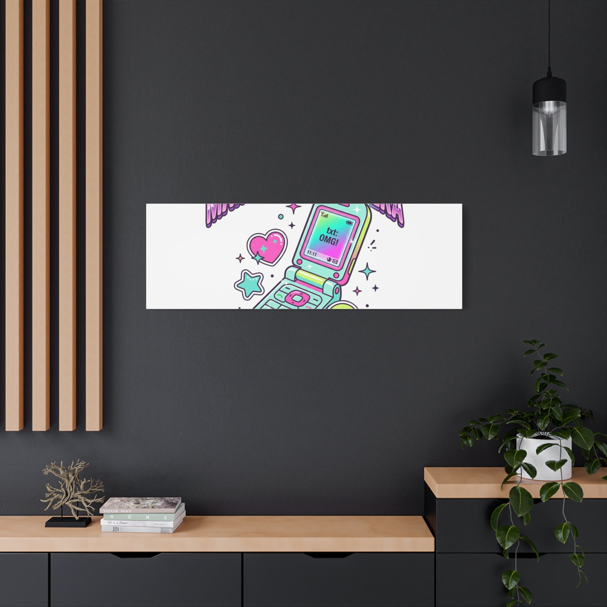 Main Character Era Canvas | Y2K Aesthetic, Retro Flip Phone Wall Art