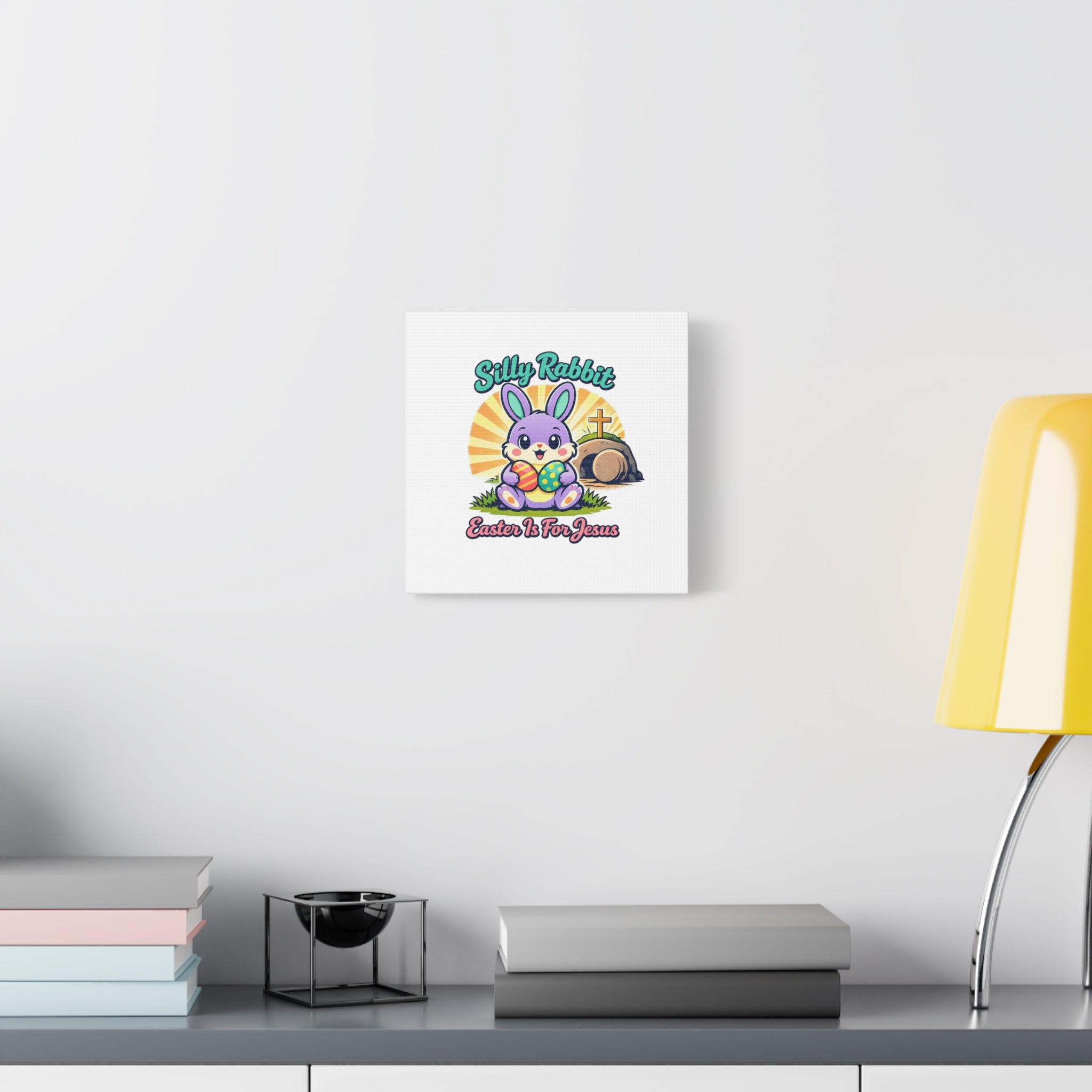 Easter Is For Jesus Bunny Canvas | Easter Christian, Faith-Based Pastel Retro