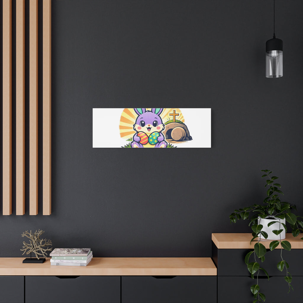 Easter Is For Jesus Bunny Canvas | Easter Christian, Faith-Based Pastel Retro