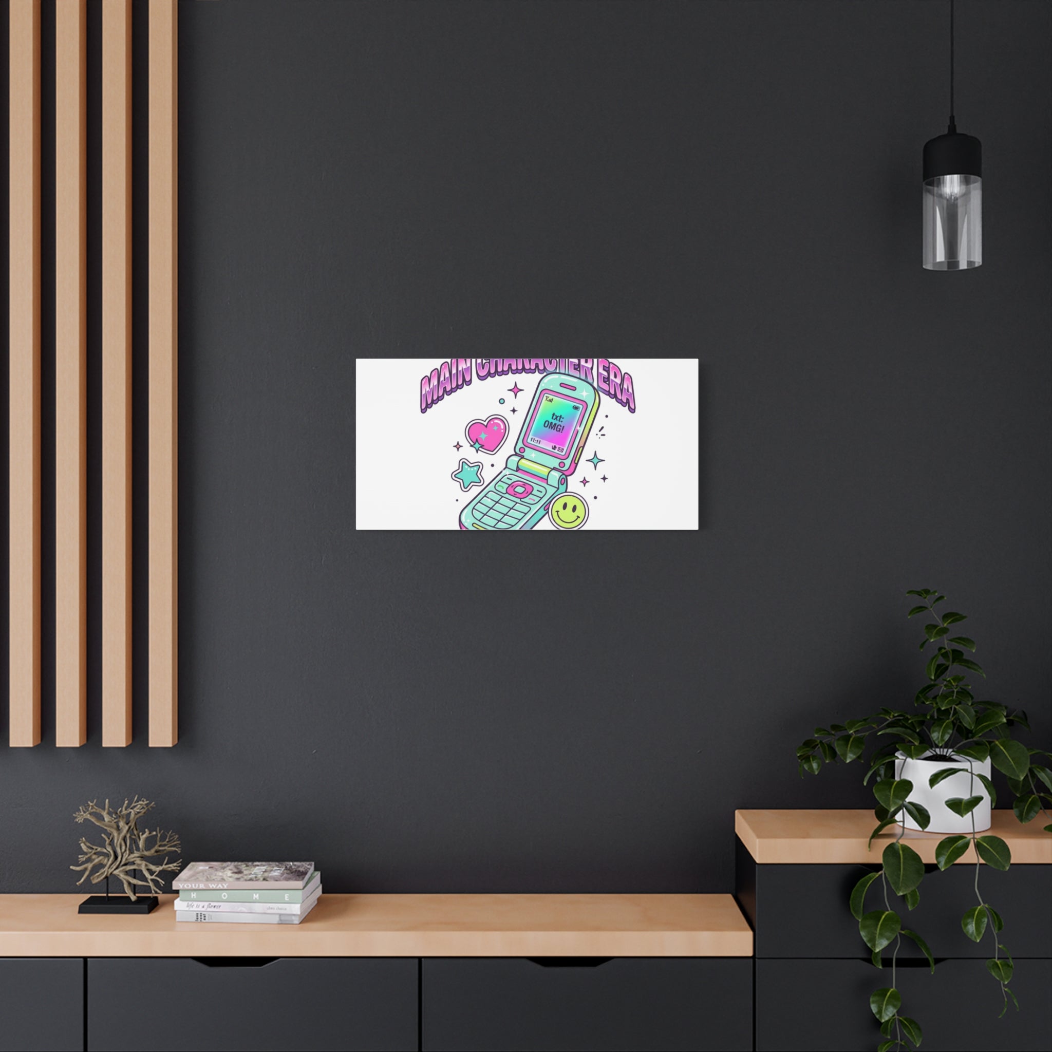 Main Character Era Canvas | Y2K Aesthetic, Retro Flip Phone Wall Art