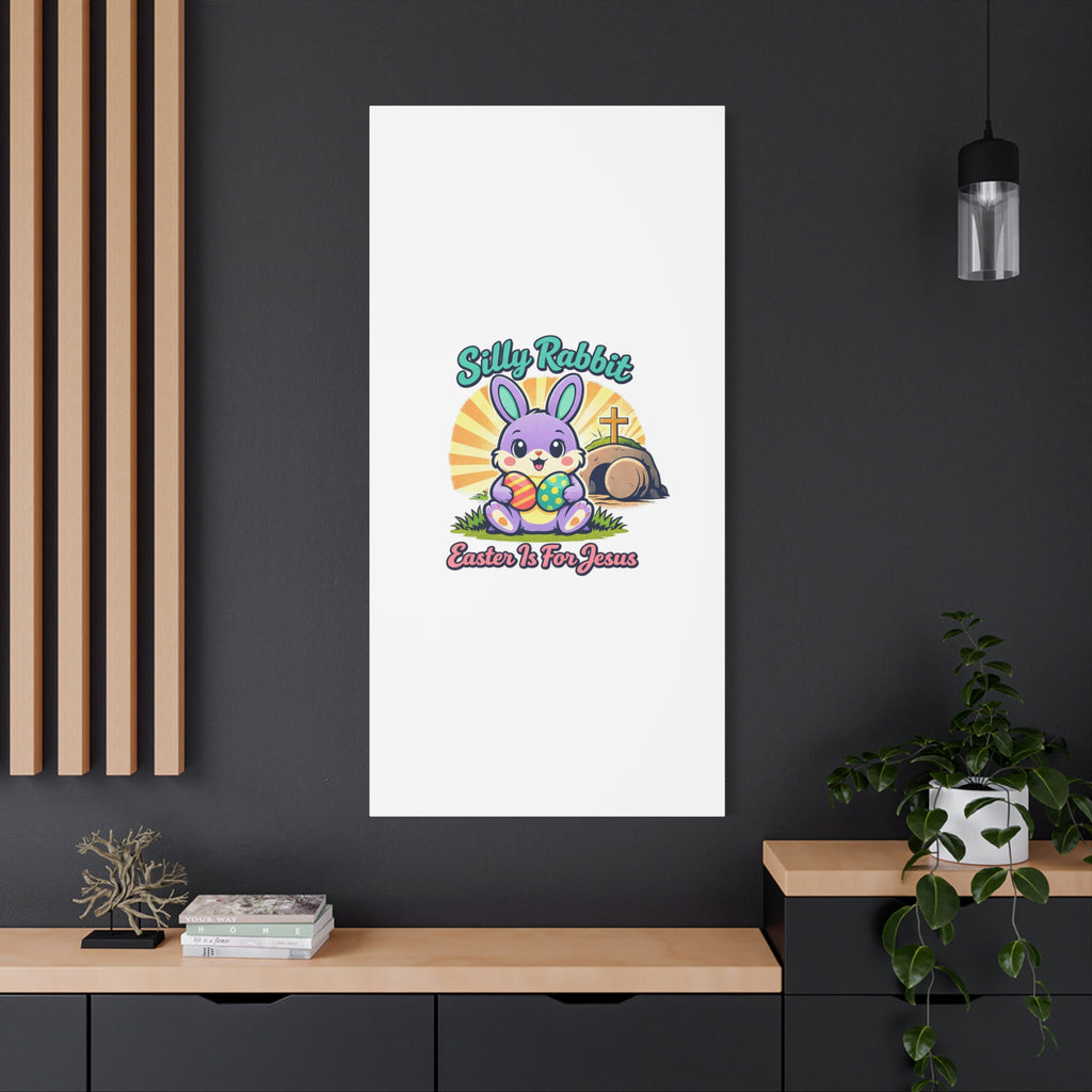 Easter Is For Jesus Bunny Canvas | Easter Christian, Faith-Based Pastel Retro