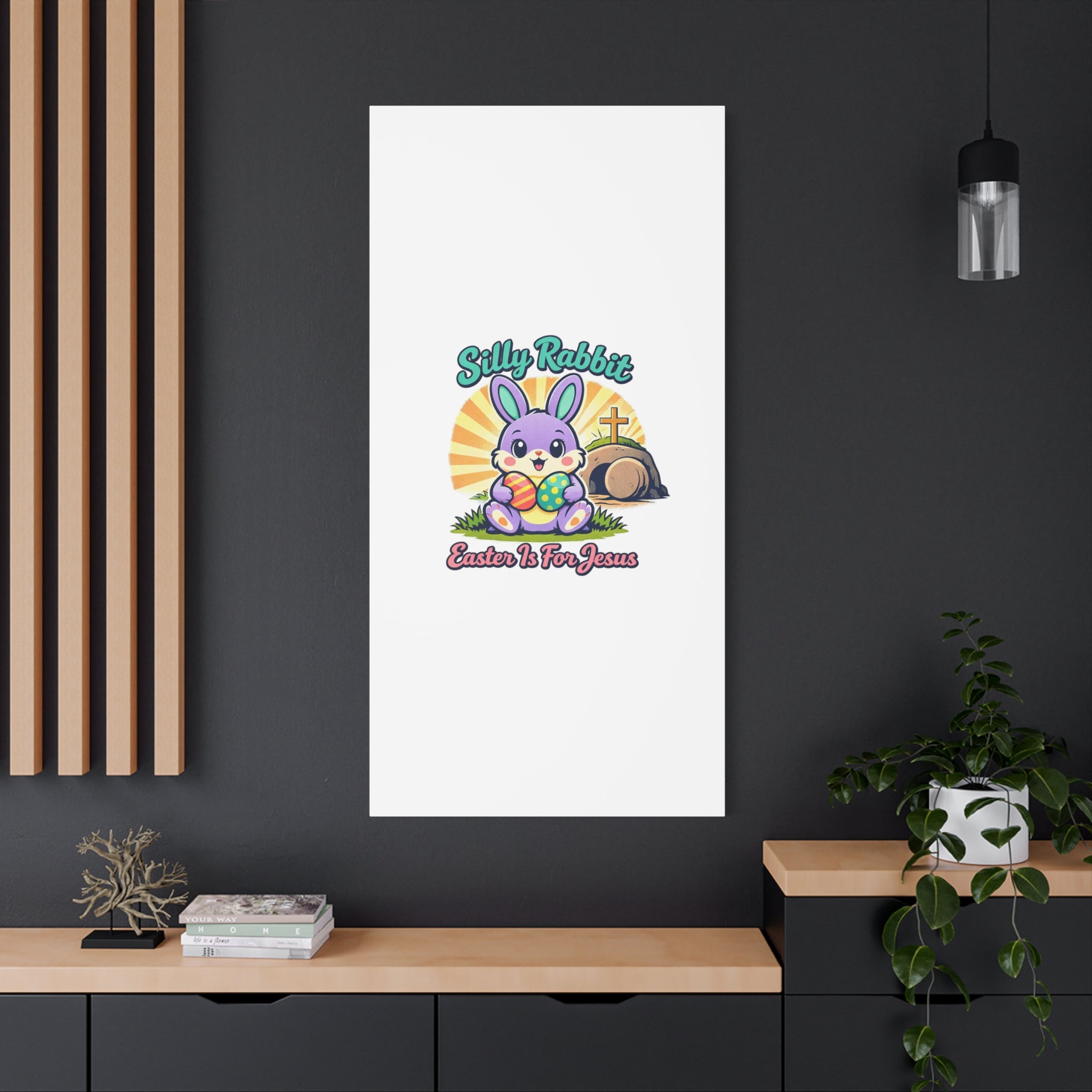 Easter Is For Jesus Bunny Canvas | Easter Christian, Faith-Based Pastel Retro