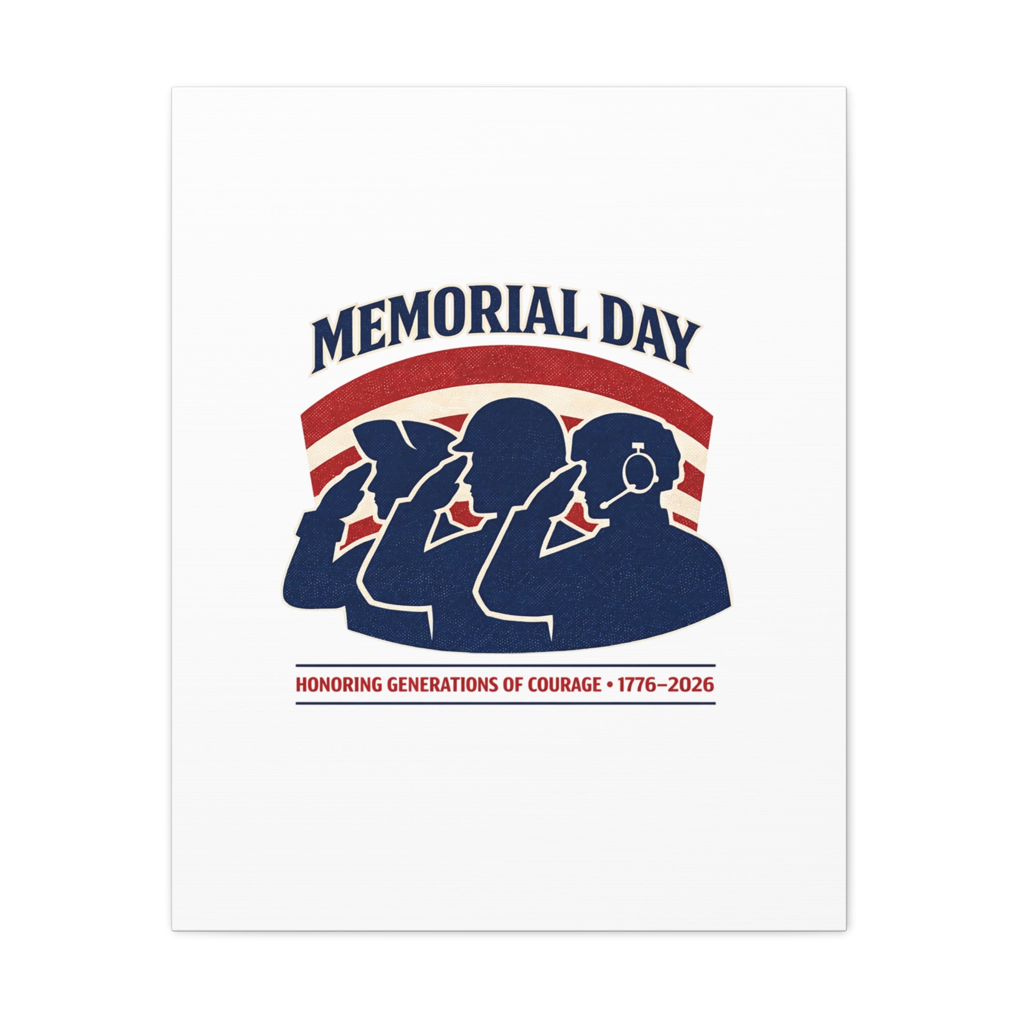 Memorial Day 1776–2026 Canvas | USA 250, patriotic vintage distressed