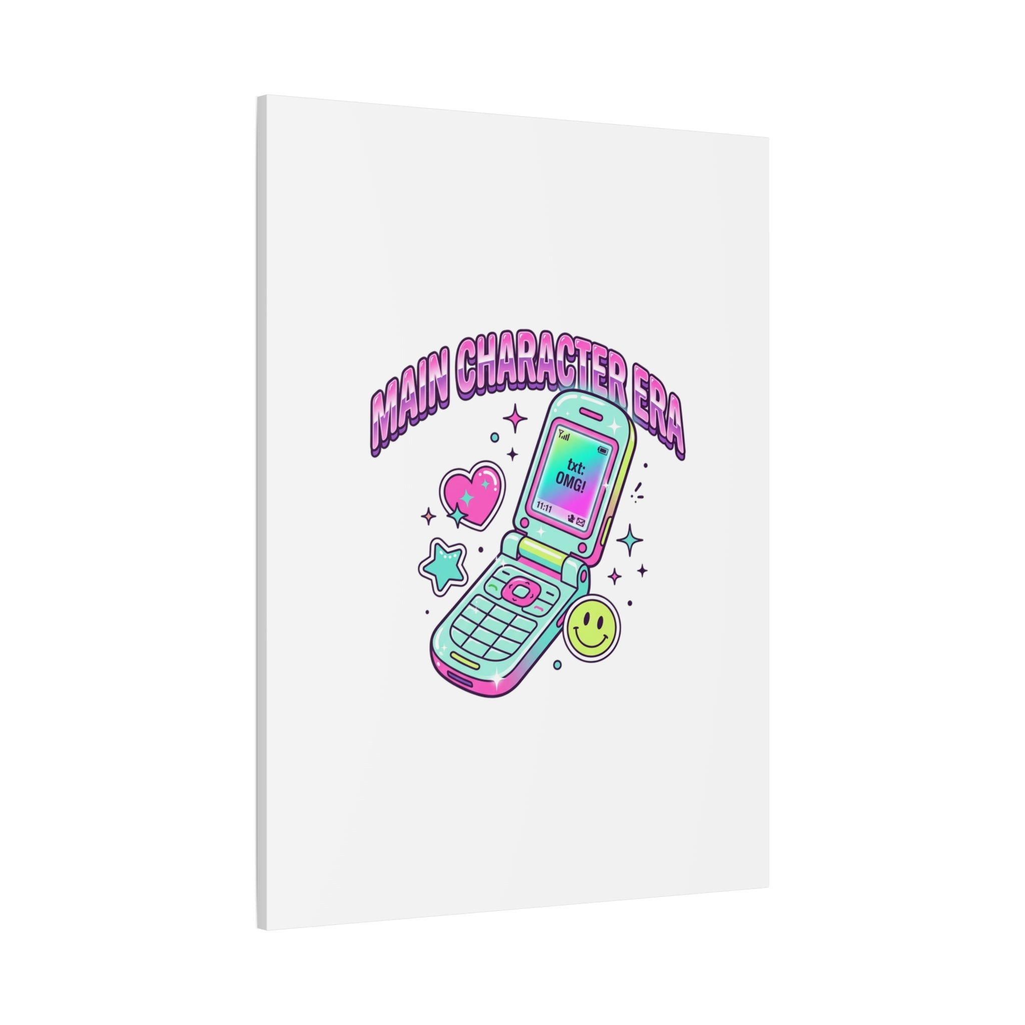 Main Character Era Canvas | Y2K Aesthetic, Retro Flip Phone Wall Art