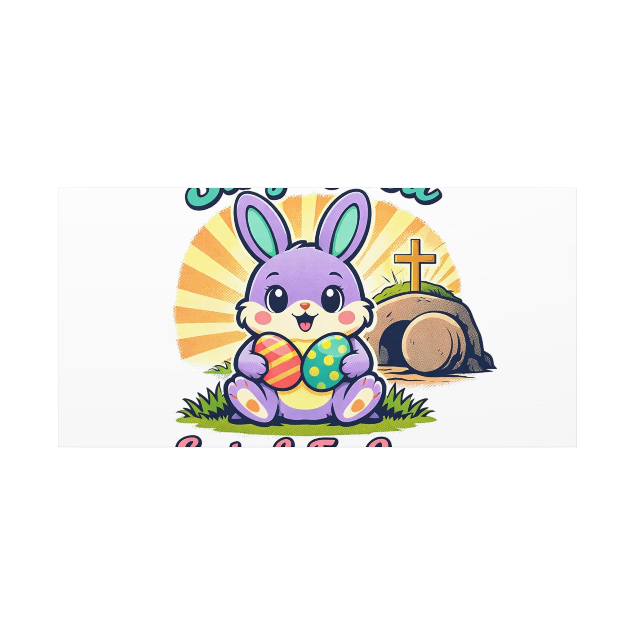 Easter Is For Jesus Bunny Canvas | Easter Christian, Faith-Based Pastel Retro