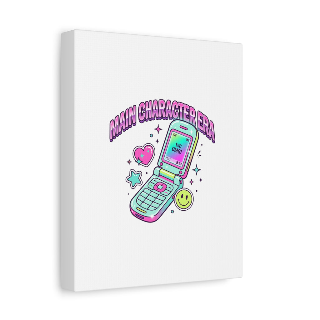 Main Character Era Canvas | Y2K Aesthetic, Retro Flip Phone Wall Art