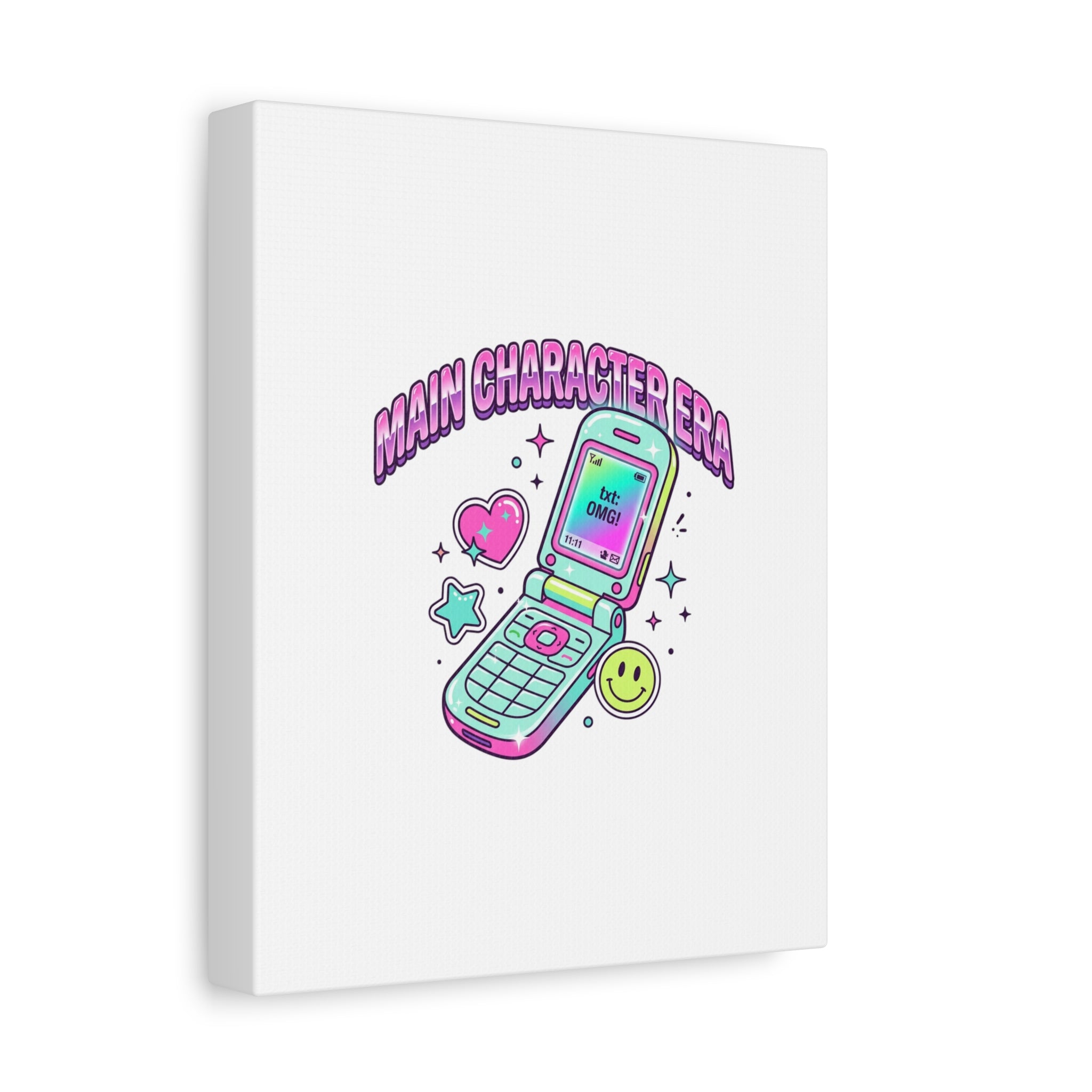 Main Character Era Canvas | Y2K Aesthetic, Retro Flip Phone Wall Art