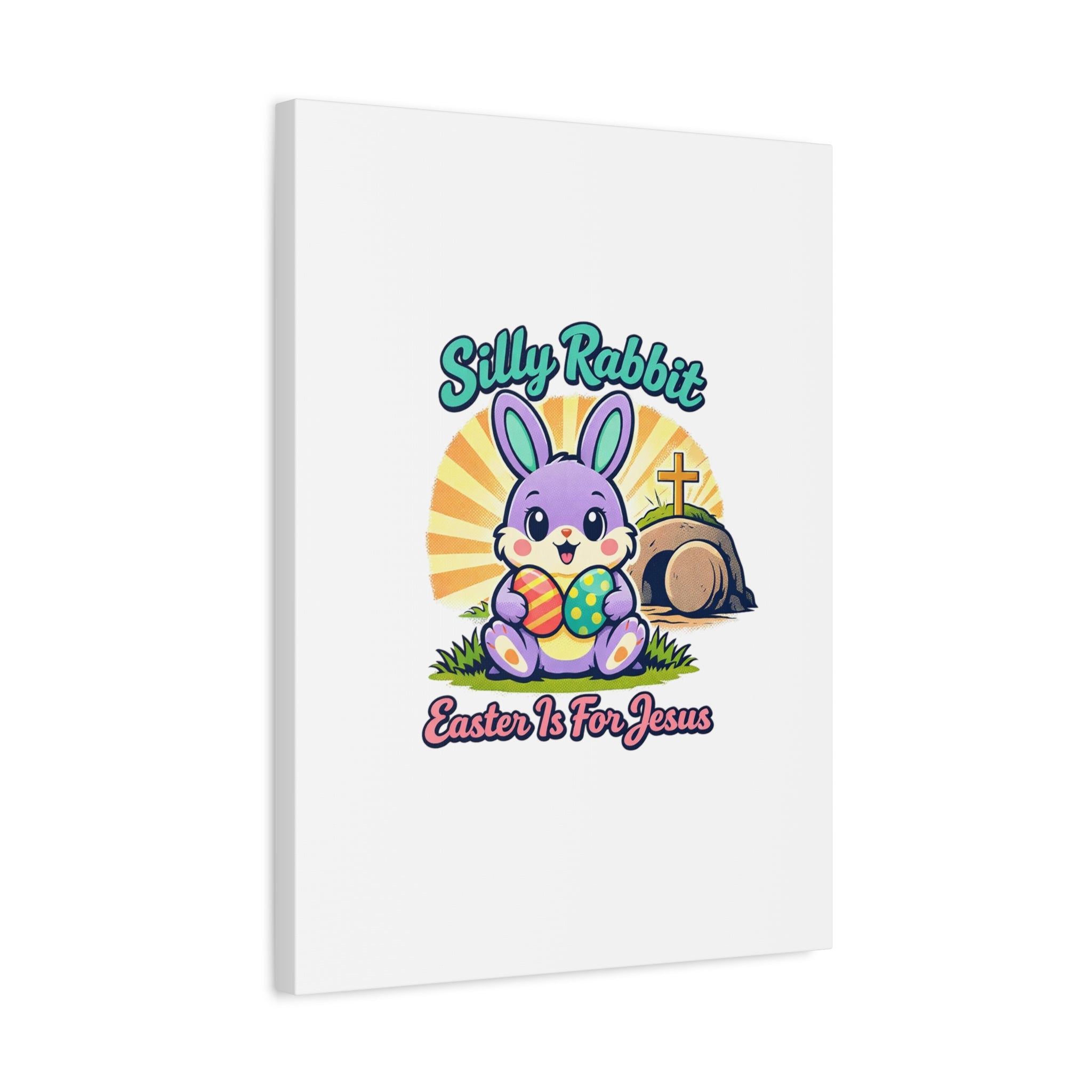 Easter Is For Jesus Bunny Canvas | Easter Christian, Faith-Based Pastel Retro