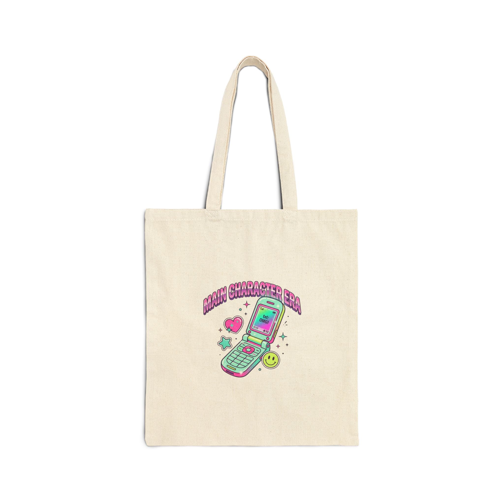 Flirty Y2K Flip Phone Graphic Tote | 2000s Aesthetic, Retro Internet