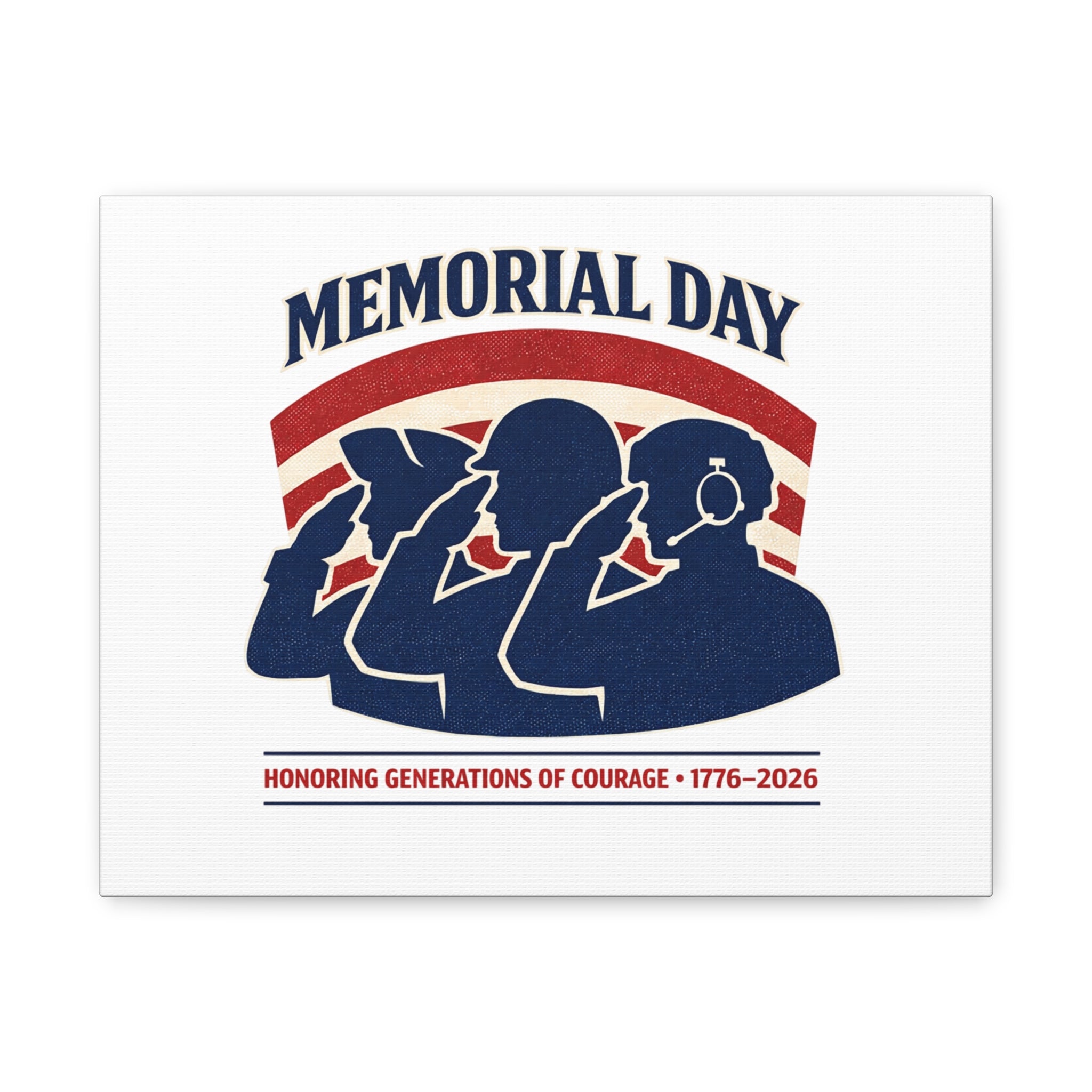 Memorial Day 1776–2026 Canvas | USA 250, patriotic vintage distressed