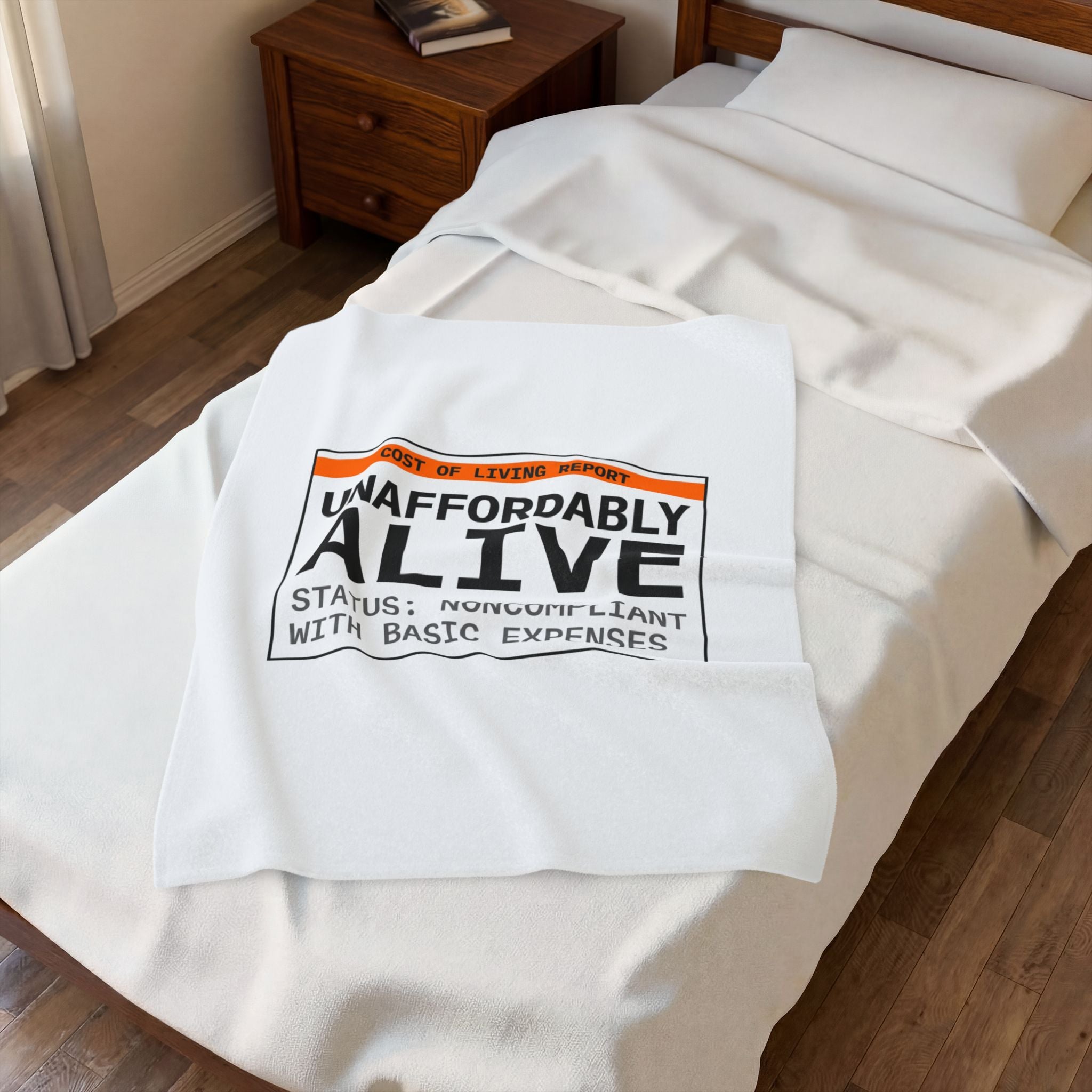 Unaffordably Alive Blanket | cost of living crisis, budget humor