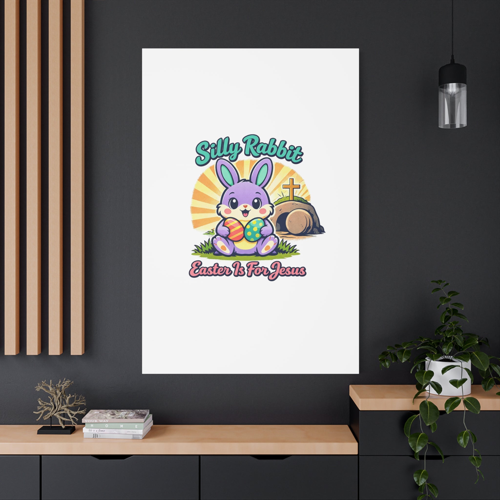 Easter Is For Jesus Bunny Canvas | Easter Christian, Faith-Based Pastel Retro